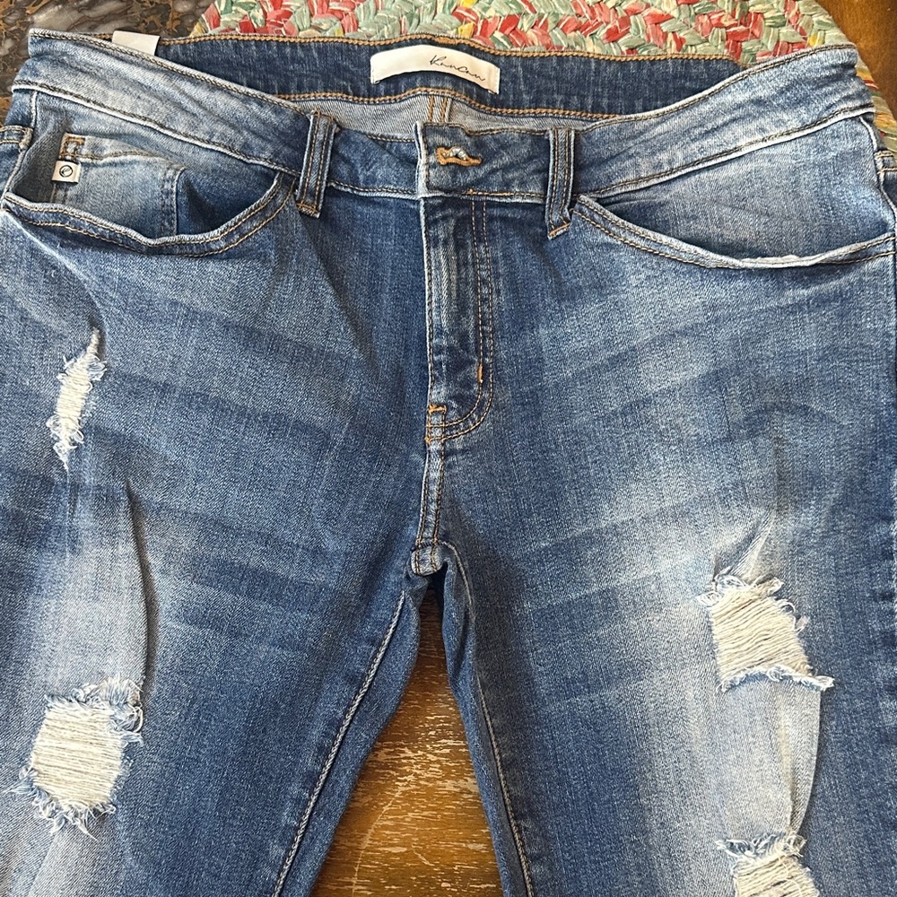 KanCan Women's Distressed Blue Skinny Jeans